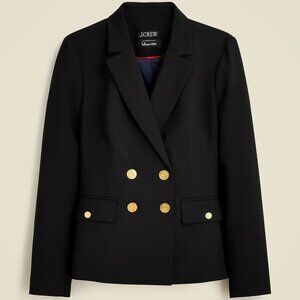 J.Crew Slim-fit Double-breasted Blazer Tollegno 1900 Italian Black Size 8